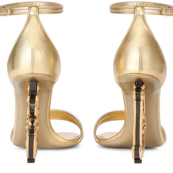 Dolce & Gabbana Devotion gold sandals - Picture 2 of 8